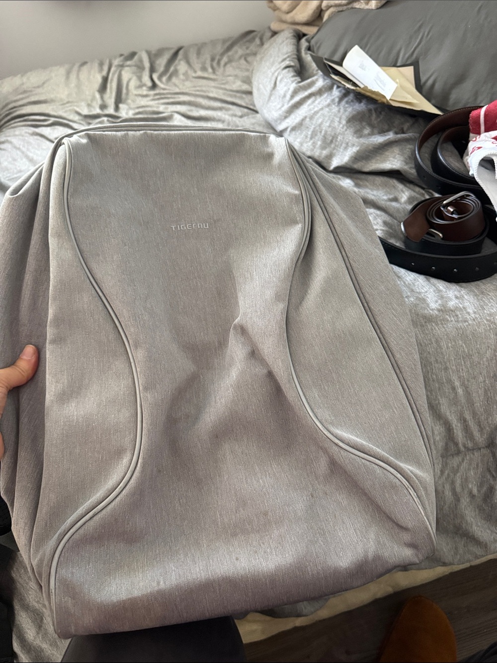 Light Gray Travel Backpack - Sleek Everyday Carry